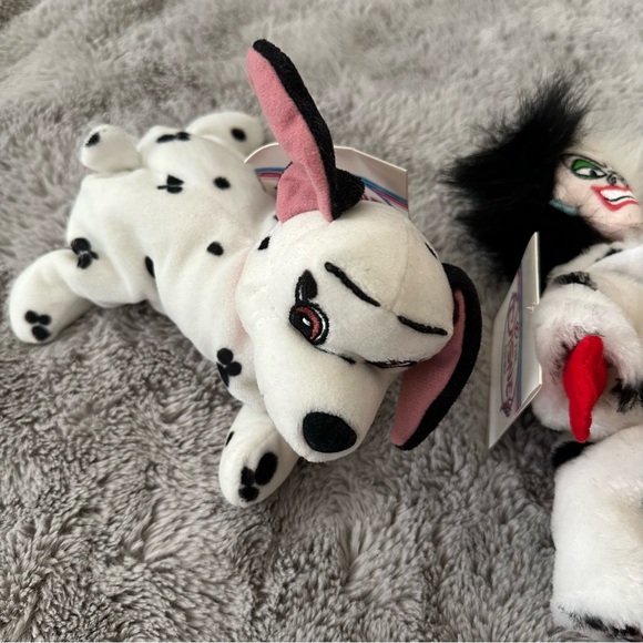 NWT Vintage Disney Beanie Baby 101 Dalmatians Set of Two - Picture 3 of 4